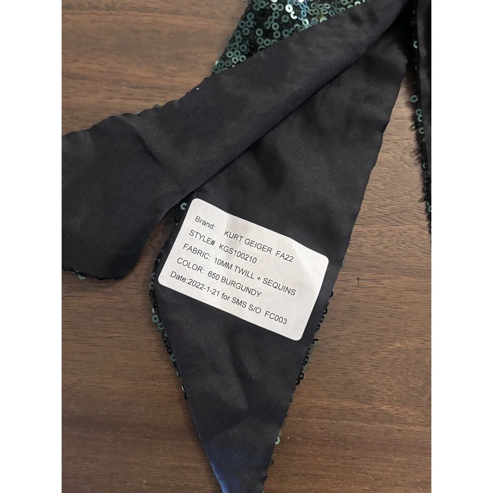 Kurt‎ Geiger Green Sequin Skinny Scarf